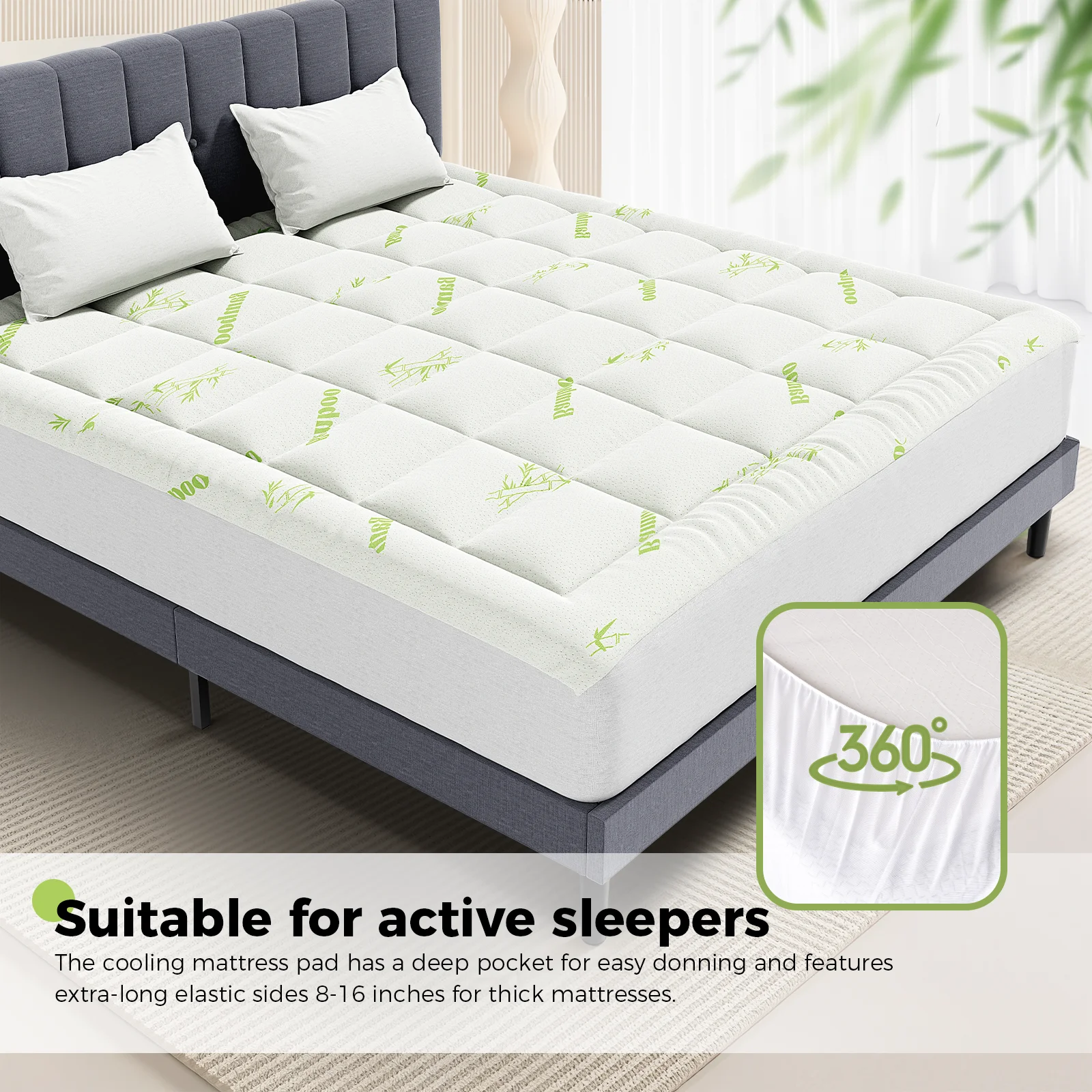 Bamboo Cooling Mattress Topper - Image 4